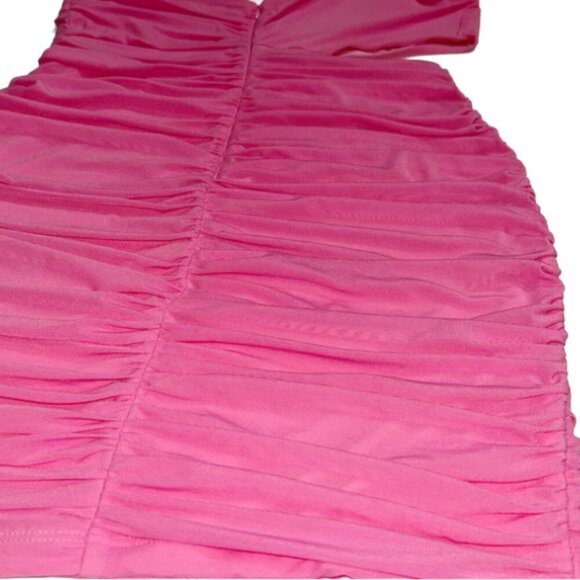 NWT Hello Molly Cupids Kiss Dress Pink One Shoulder Mini Ruched Bodycon Sexy M 6 - Picture 8 of 12